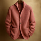 SILVORO | Herren-Strickjacke aus gerippter Wolle