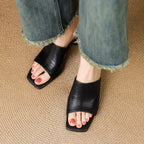 Virelle Curve Leder-Mules mit Absatz