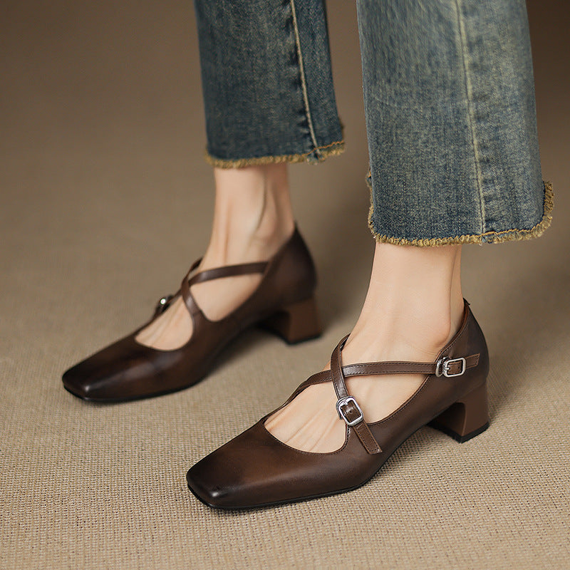 Marvane Leder Slingpumps