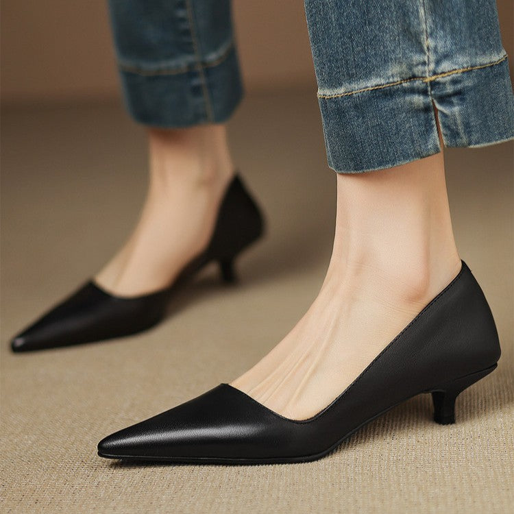 Orlisse Leder-Pumps mit Kitten-Absatz