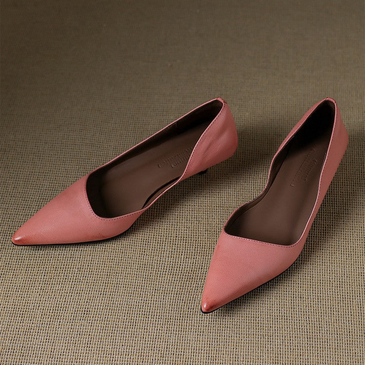 Orlisse Leder-Pumps mit Kitten-Absatz