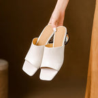 Virelle Curve Leder-Mules mit Absatz