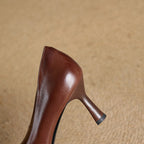 Elviera Pumps aus quadratischem Leder