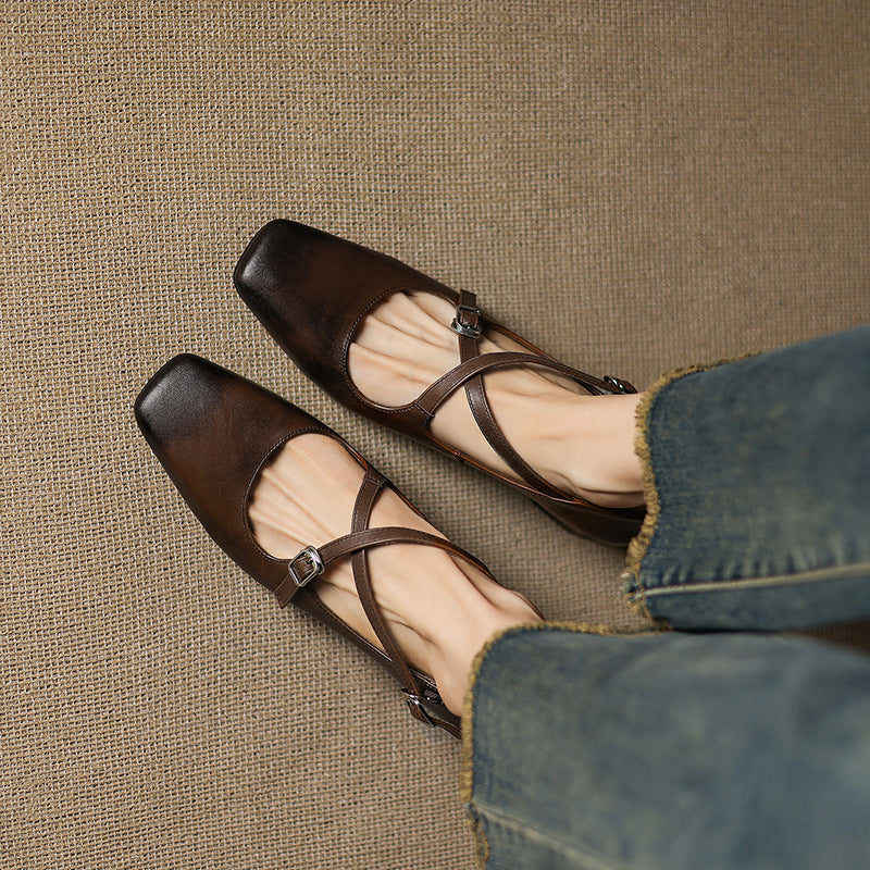 Marvane Leder Slingpumps