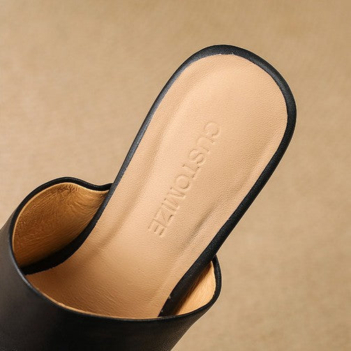 Virelle Curve Leder-Mules mit Absatz
