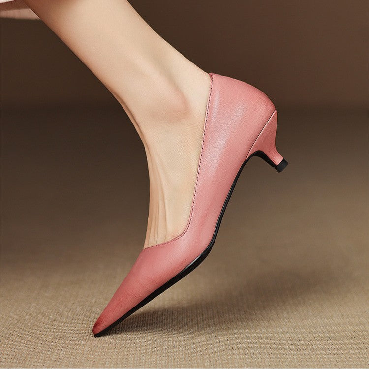 Orlisse Leder-Pumps mit Kitten-Absatz