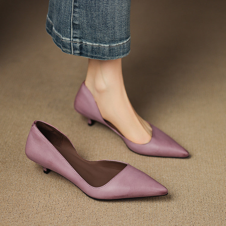 Orlisse Leder-Pumps mit Kitten-Absatz