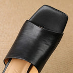 Virelle Curve Leder-Mules mit Absatz