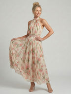 Aurelle | Midi Floral Halter Dress