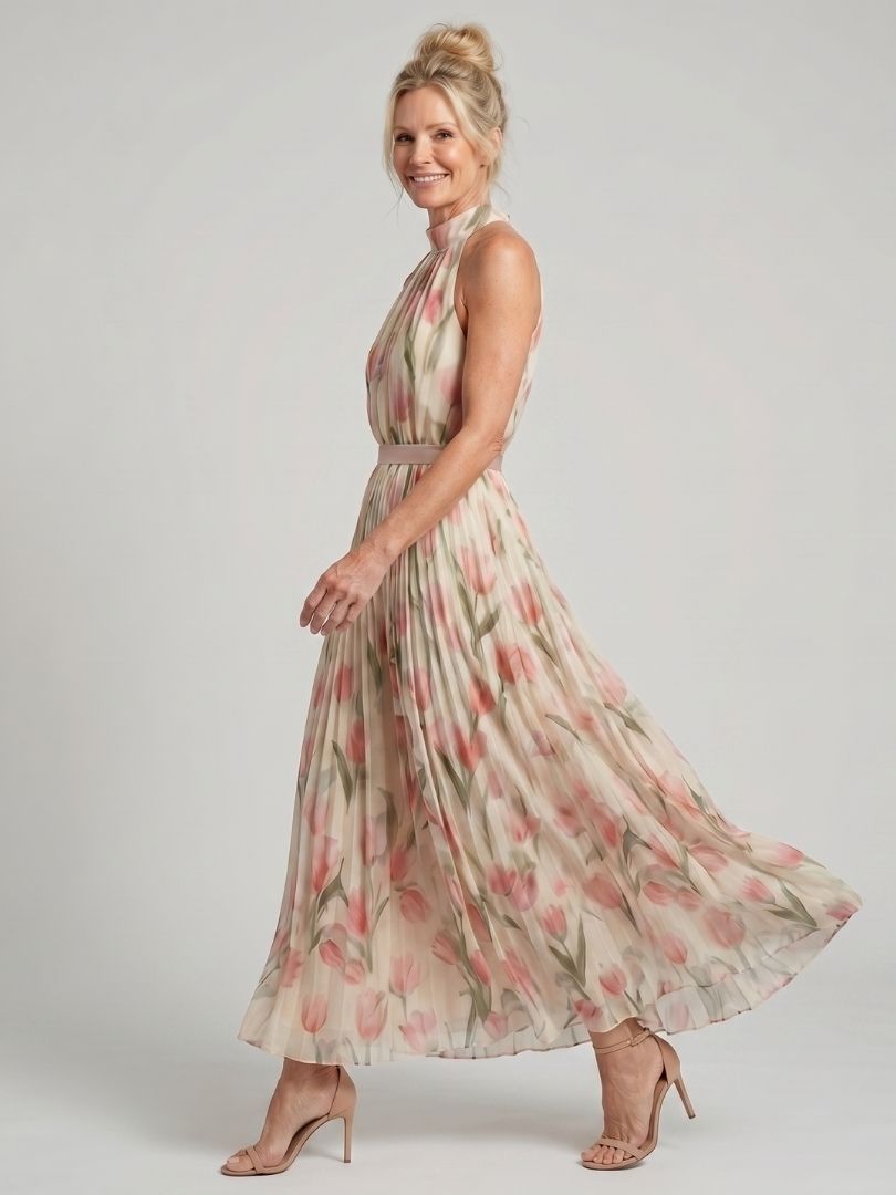 Aurelle | Midi Floral Halter Dress