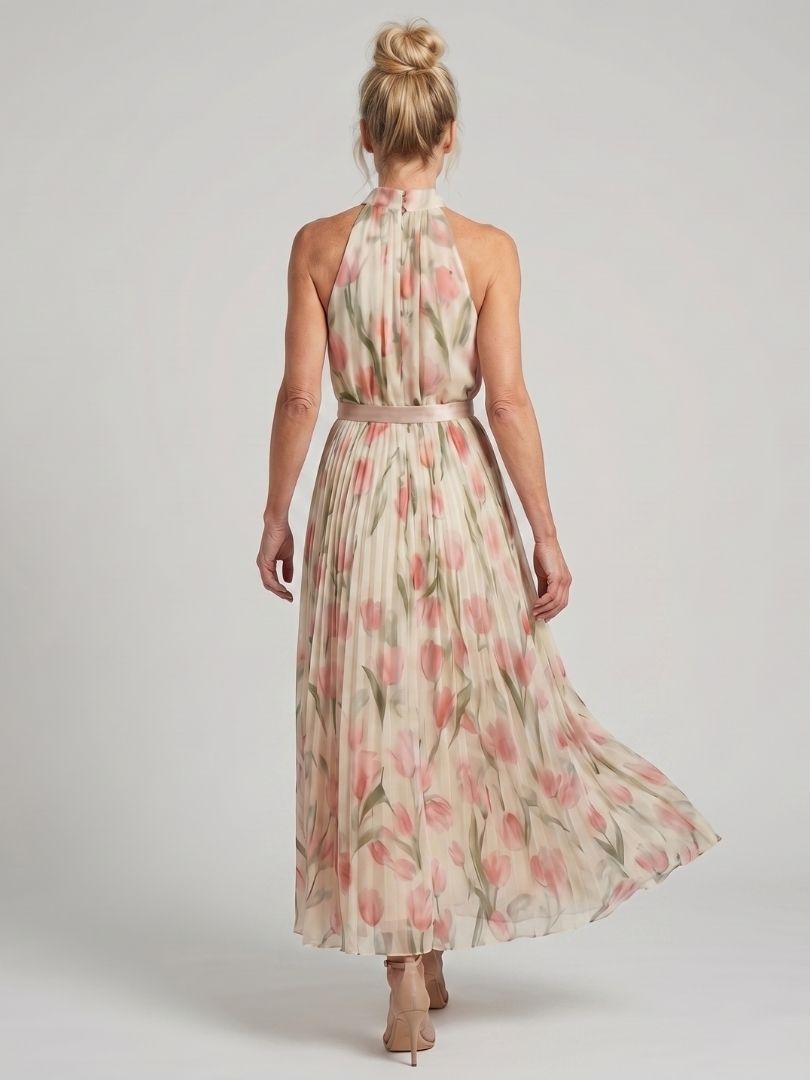 Aurelle | Midi Floral Halter Dress