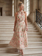 Aurelle | Midi Floral Halter Dress