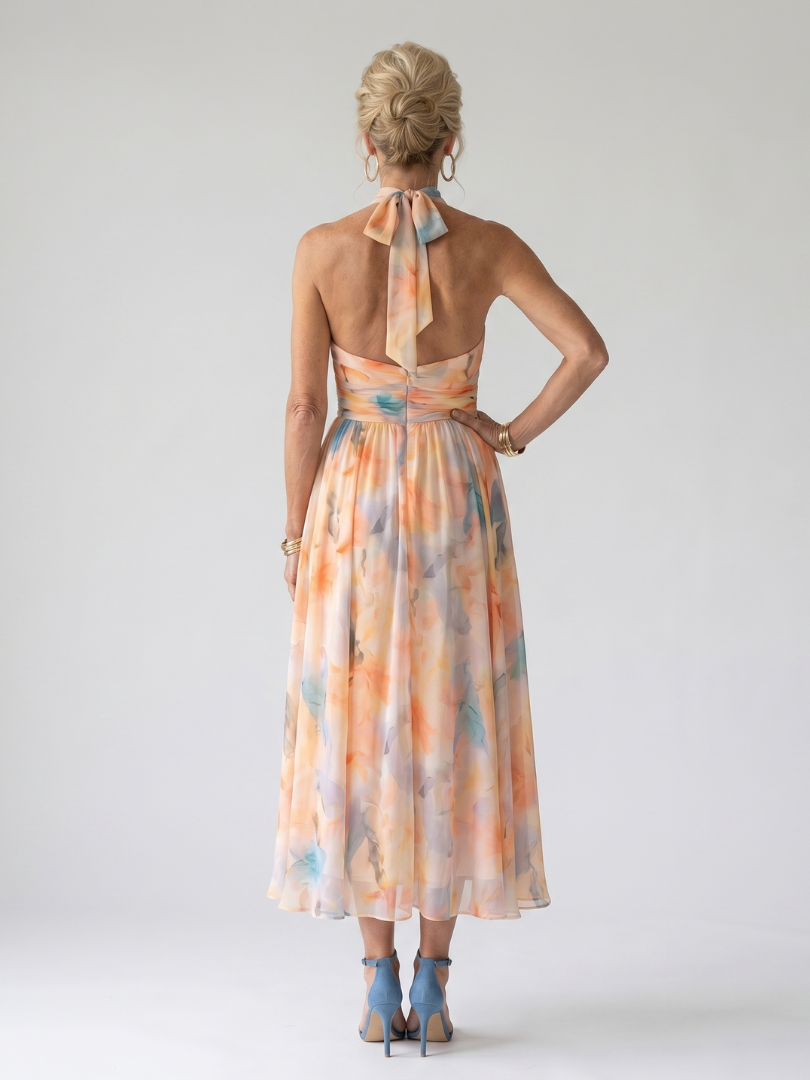 Elin | Sanftes Halter-Midi-Kleid