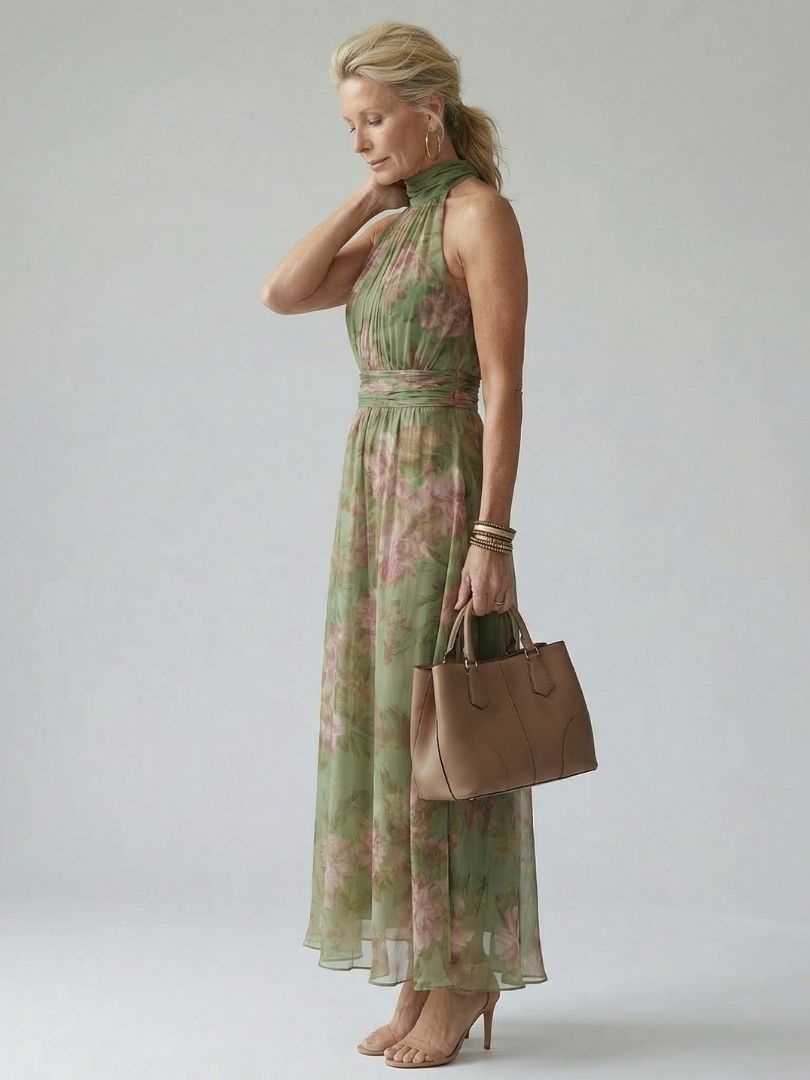 Mirelle | Ruffled Halter Midi Dress