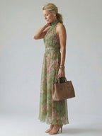 Mirelle | Ruffled Halter Midi Dress
