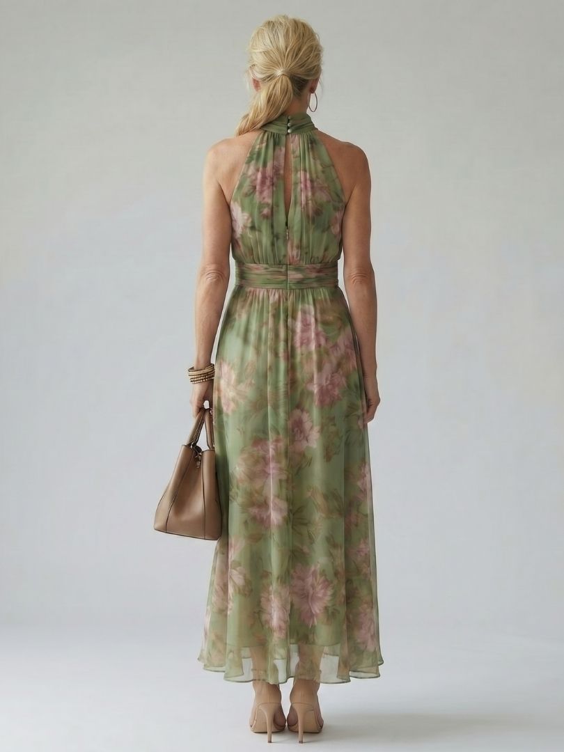 Mirelle | Ruffled Halter Midi Dress