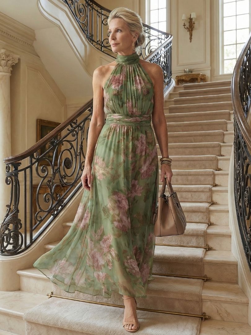 Mirelle | Ruffled Halter Midi Dress
