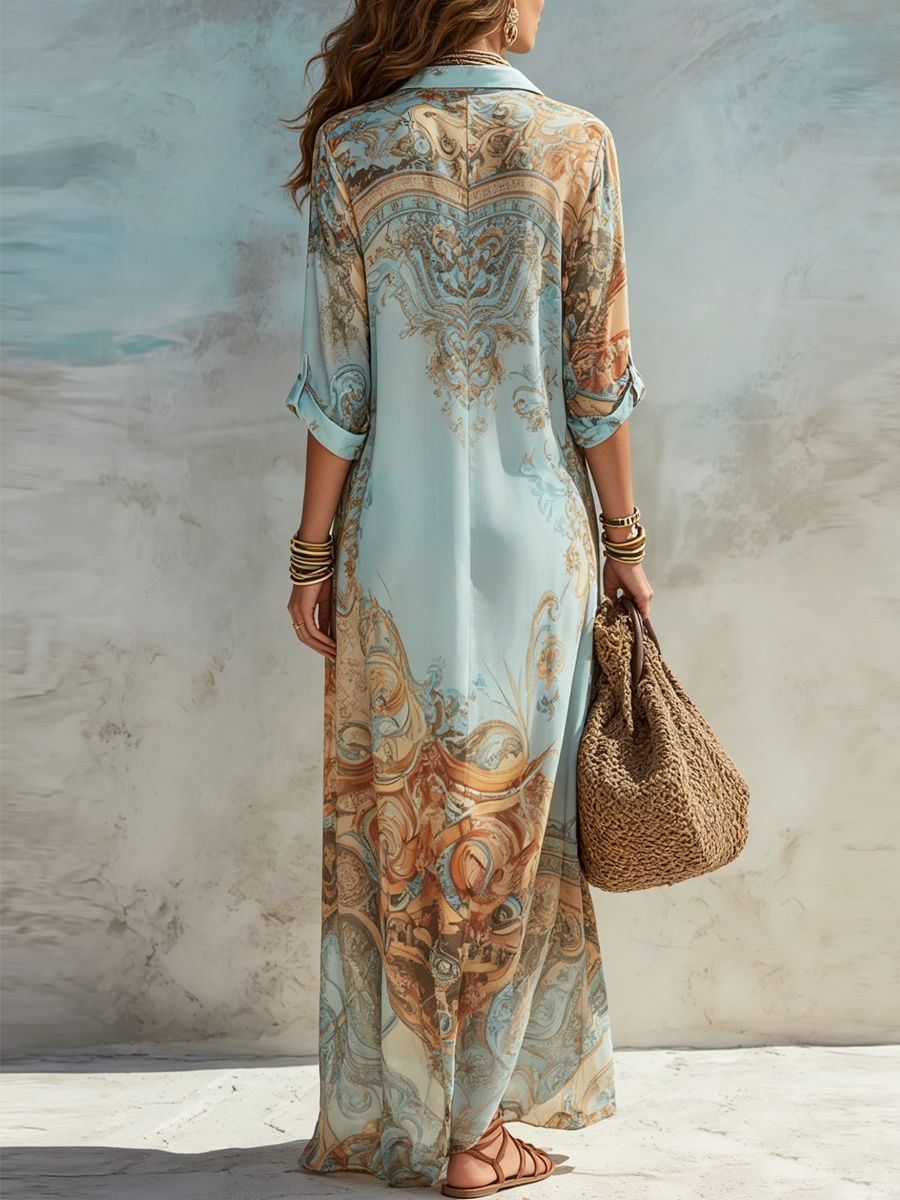Coralie | Mediterranes Hemdblusenkleid