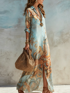 Coralie | Mediterranes Hemdblusenkleid