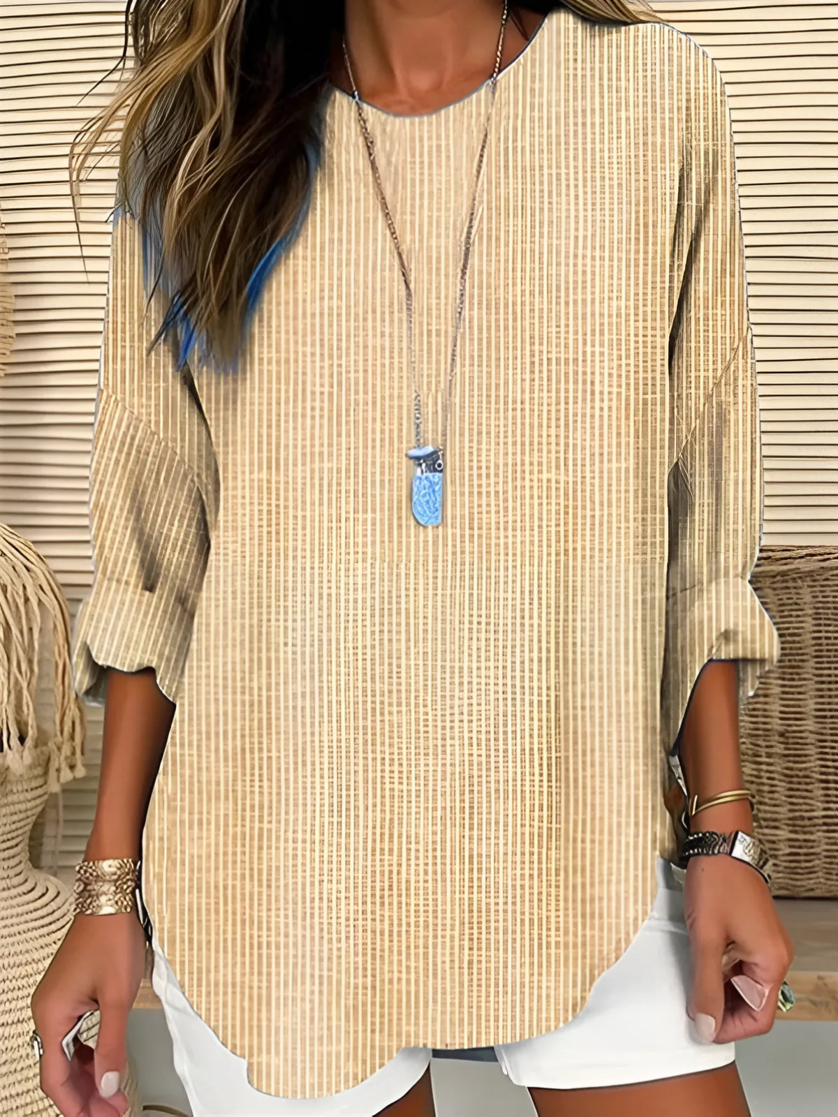 Olivia | Trendy Striped Blouse