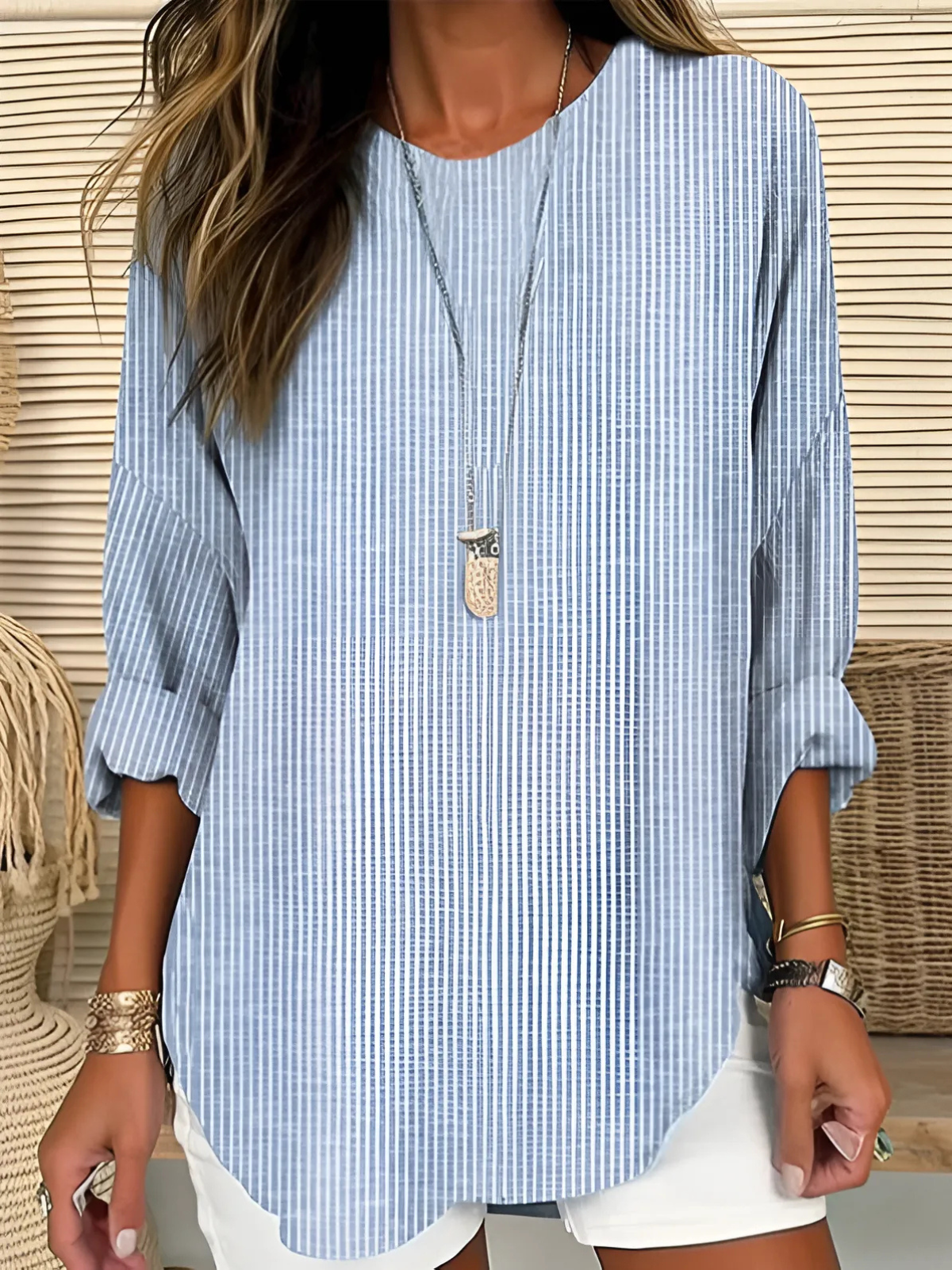 Olivia | Trendy Striped Blouse
