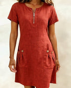 Macy | Baumwollkleid MIT Reißverschluss