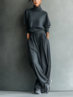 Strickensemble weite Hose