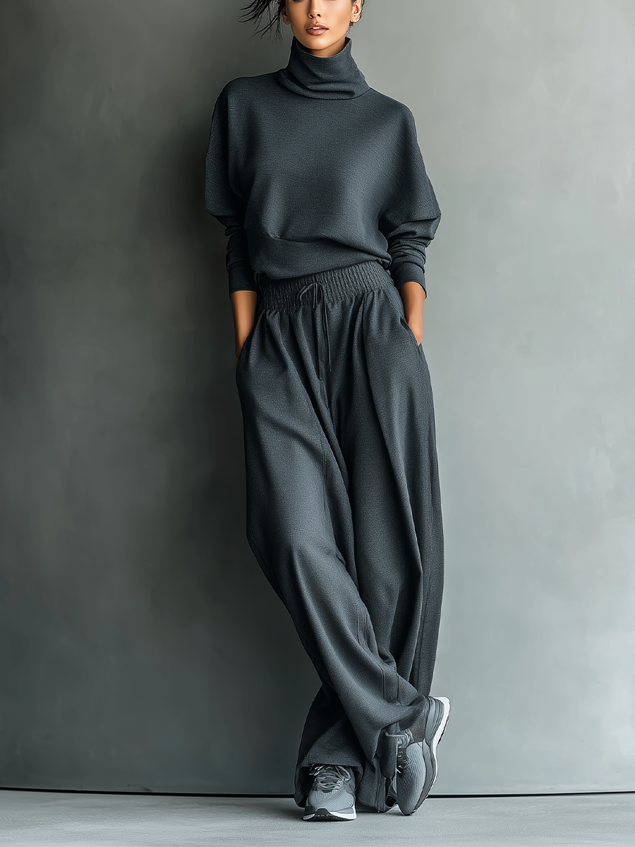 Strickensemble weite Hose