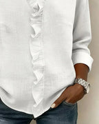 Indie | Ruffle V-neck Long Sleeve Blouse