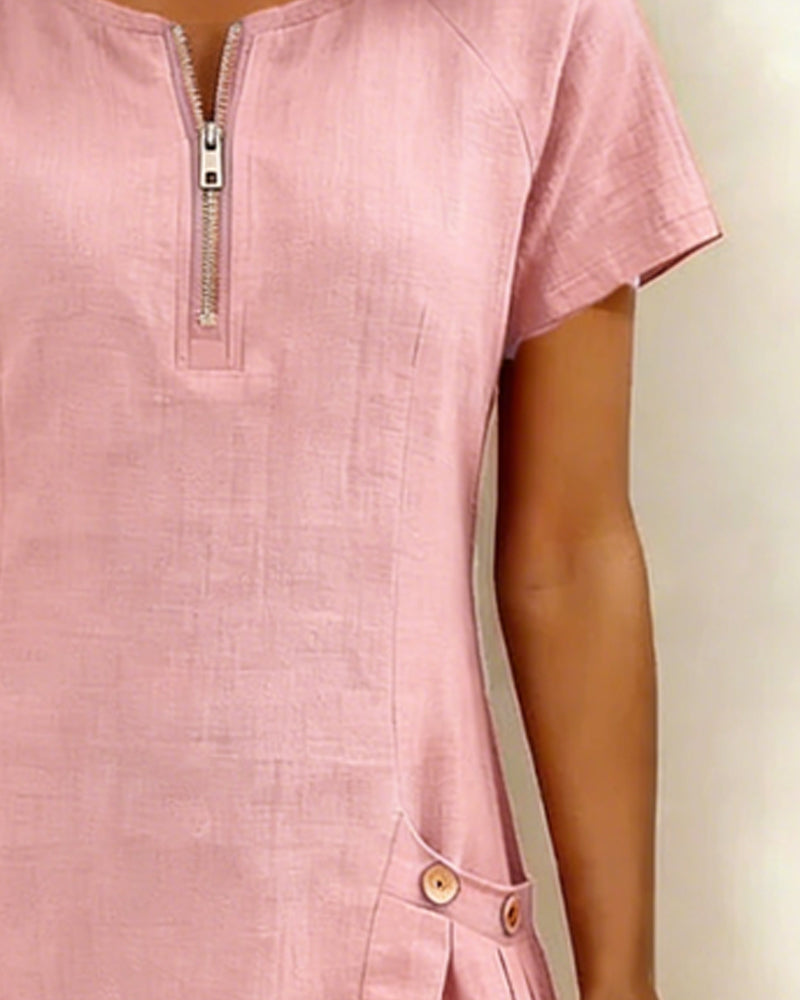 Macy | Baumwollkleid MIT Reißverschluss