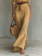 Maxikleid mit Reverskragen und langen Ärmeln