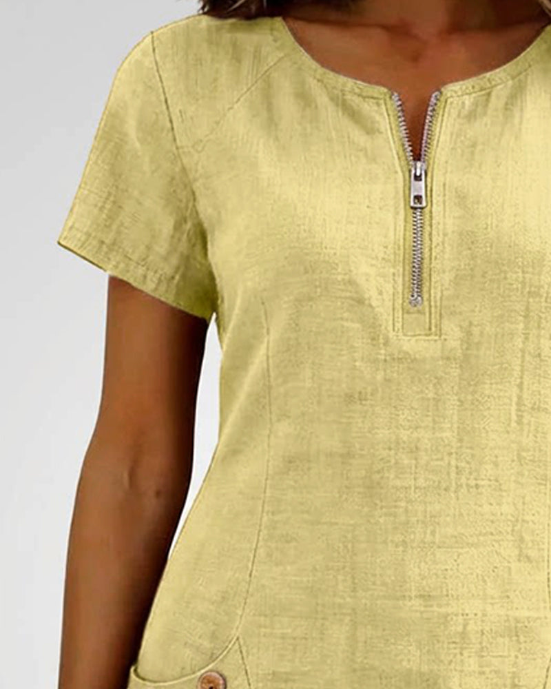 Macy | Baumwollkleid MIT Reißverschluss