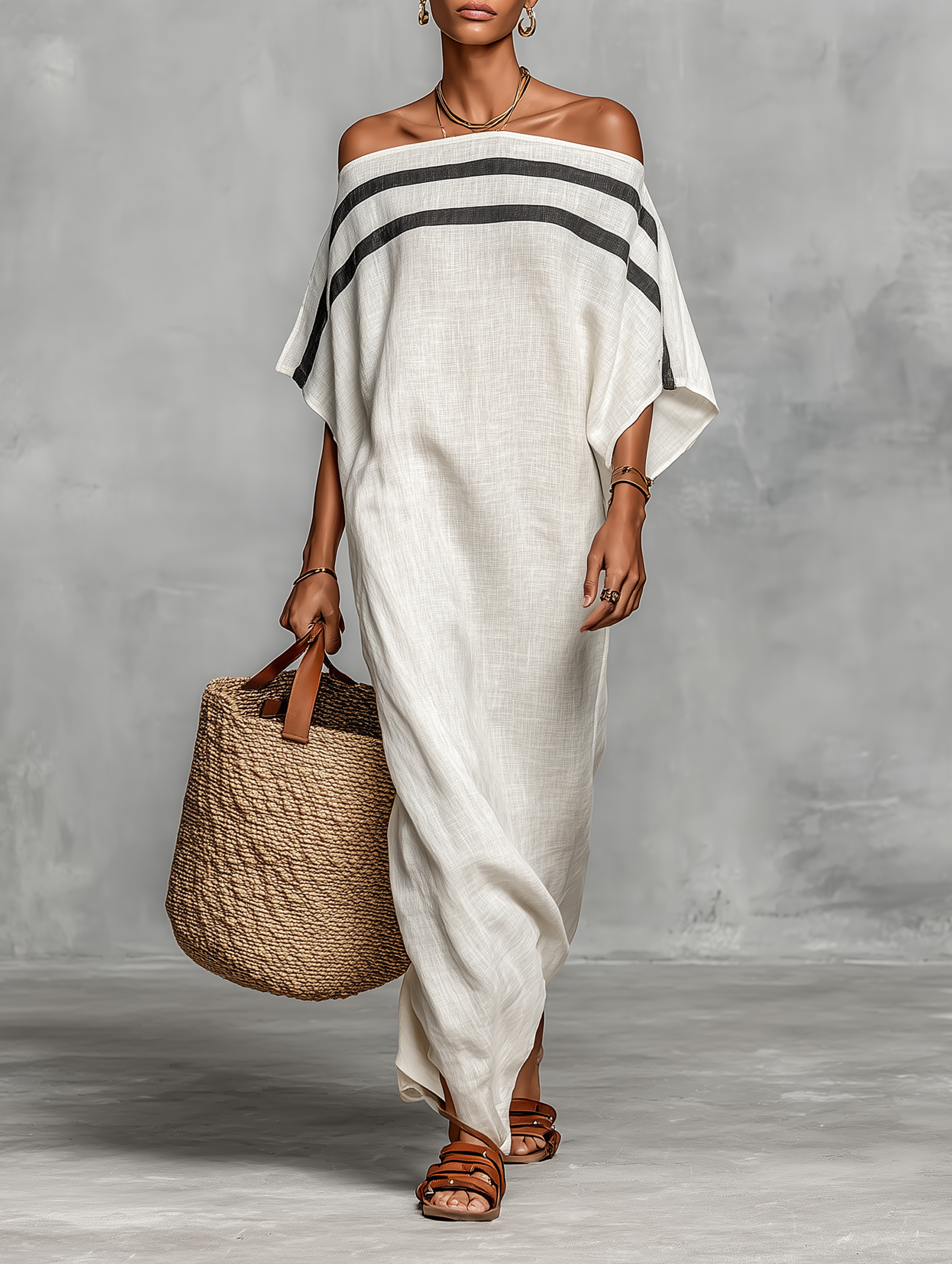 Minimalistisches Leinen-Maxikleid