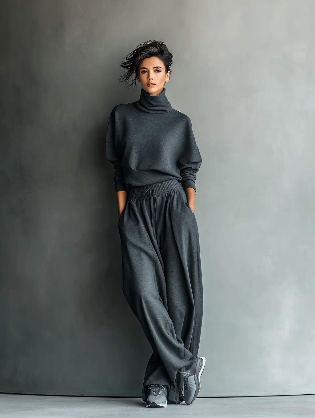 Strickensemble weite Hose