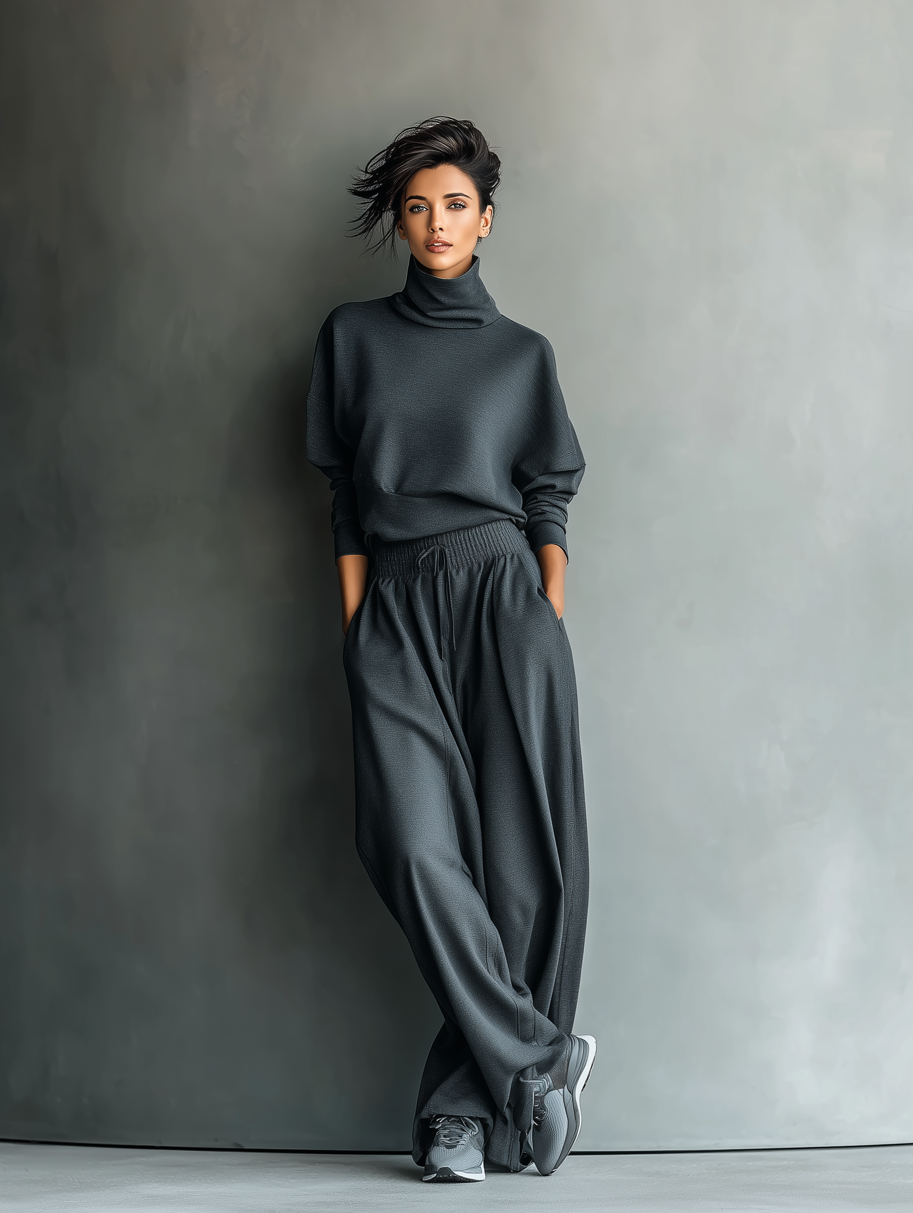 Strickensemble weite Hose