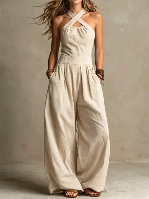 Adriana – Eleganter Jumpsuit MIT überkreuztem Ausschnitt